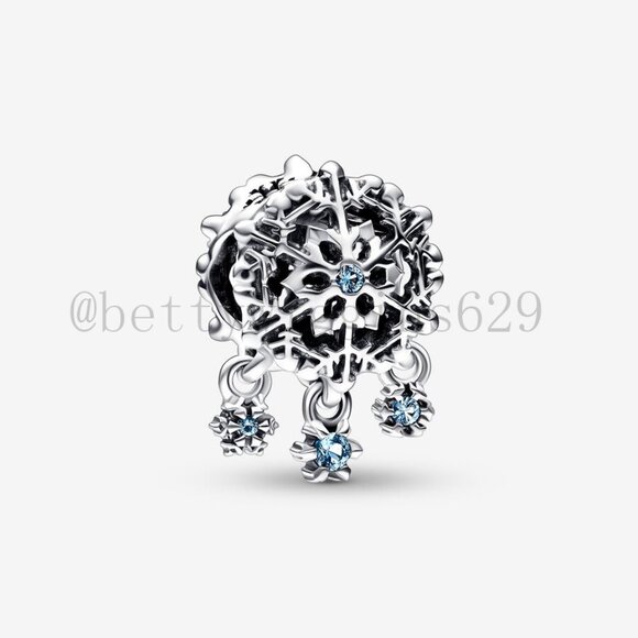 Pandora Icy Snowflake Drop Charm - Picture 1 of 8